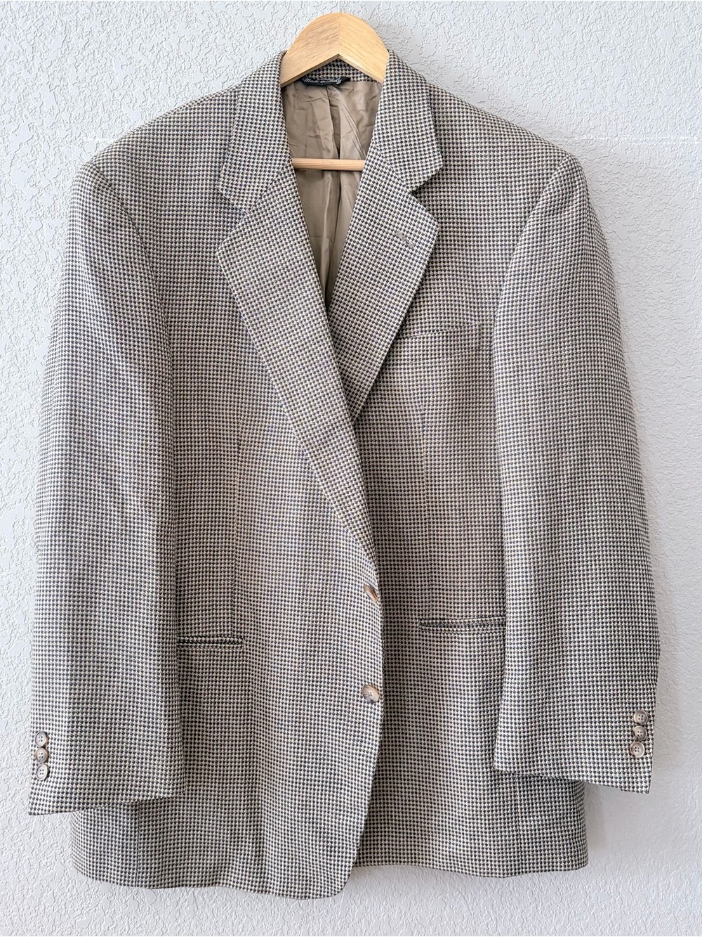 Vito Rufolo Lanificio di Pray Wool Silk Blazer Made Italy Houndstooth